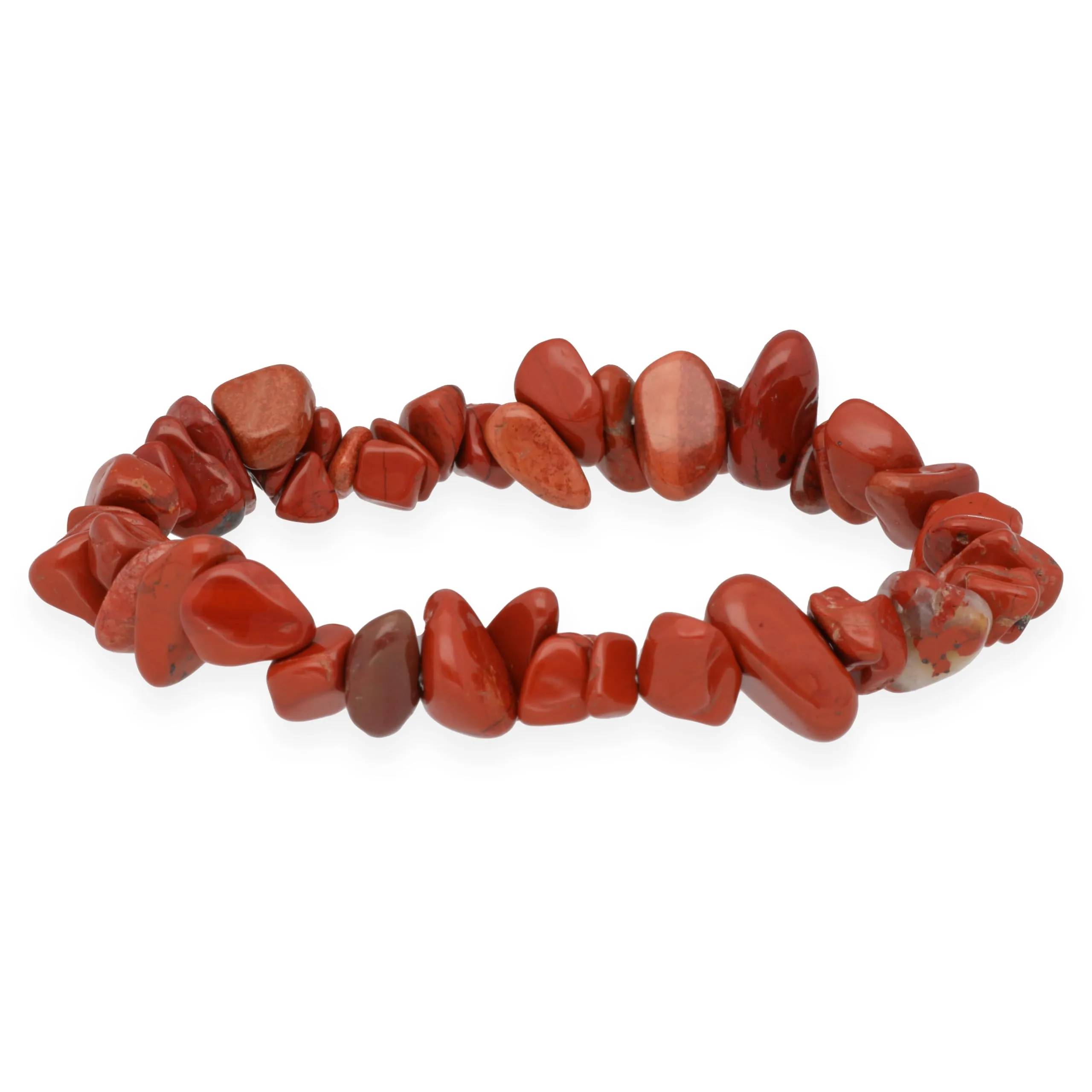 Lebensquelle Plus Bracciale popolare a schegge | Bracciale elastico artigianale a schegge | Vera pietra naturale (Diaspro rosso) - immagine 1