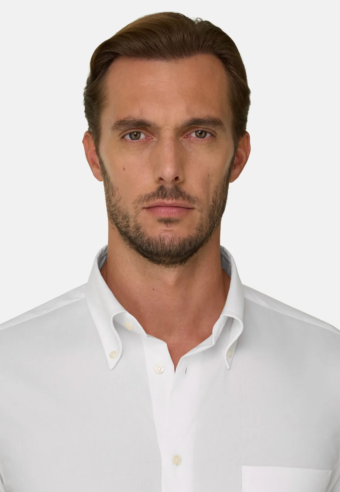 Boggi, Camicia In Pin Point Di Cotone Regular Fit, Uomo, Bianco, Taglia: 41 - immagine 3
