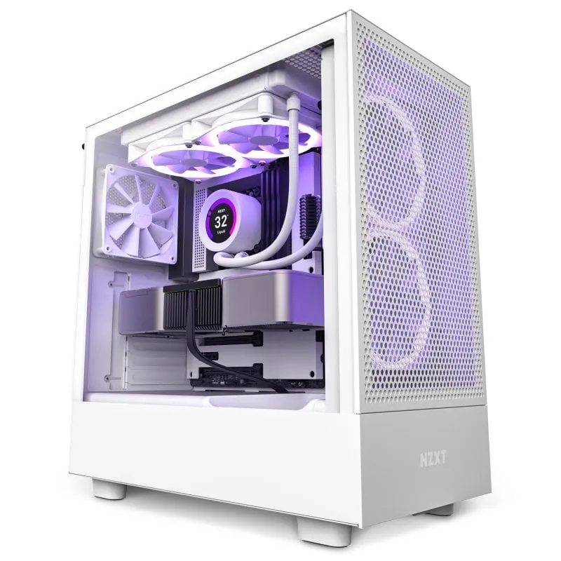 NZXT H5 Flow vetro temperato USB-C/3.1 bianco - immagine 1