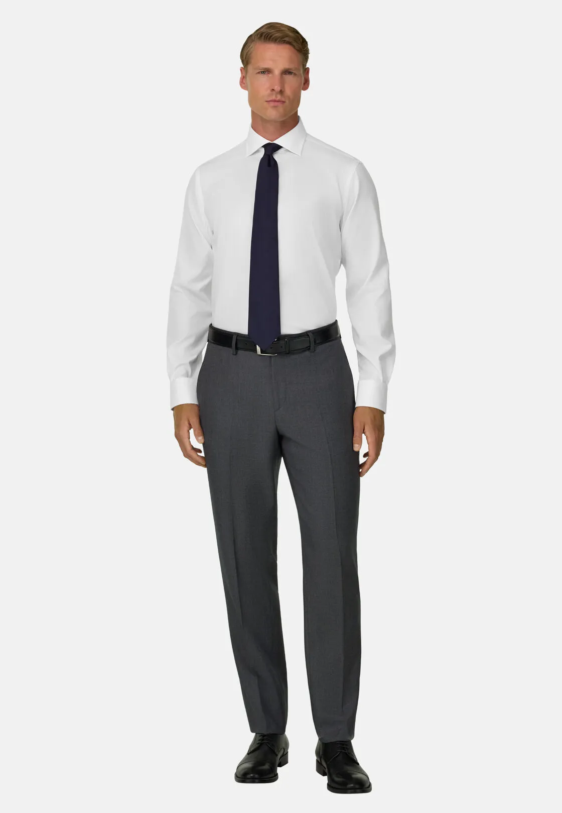 Boggi, Camicia In Pin Point Di Cotone Regular Fit, Uomo, Bianco, Taglia: 40 - immagine 2