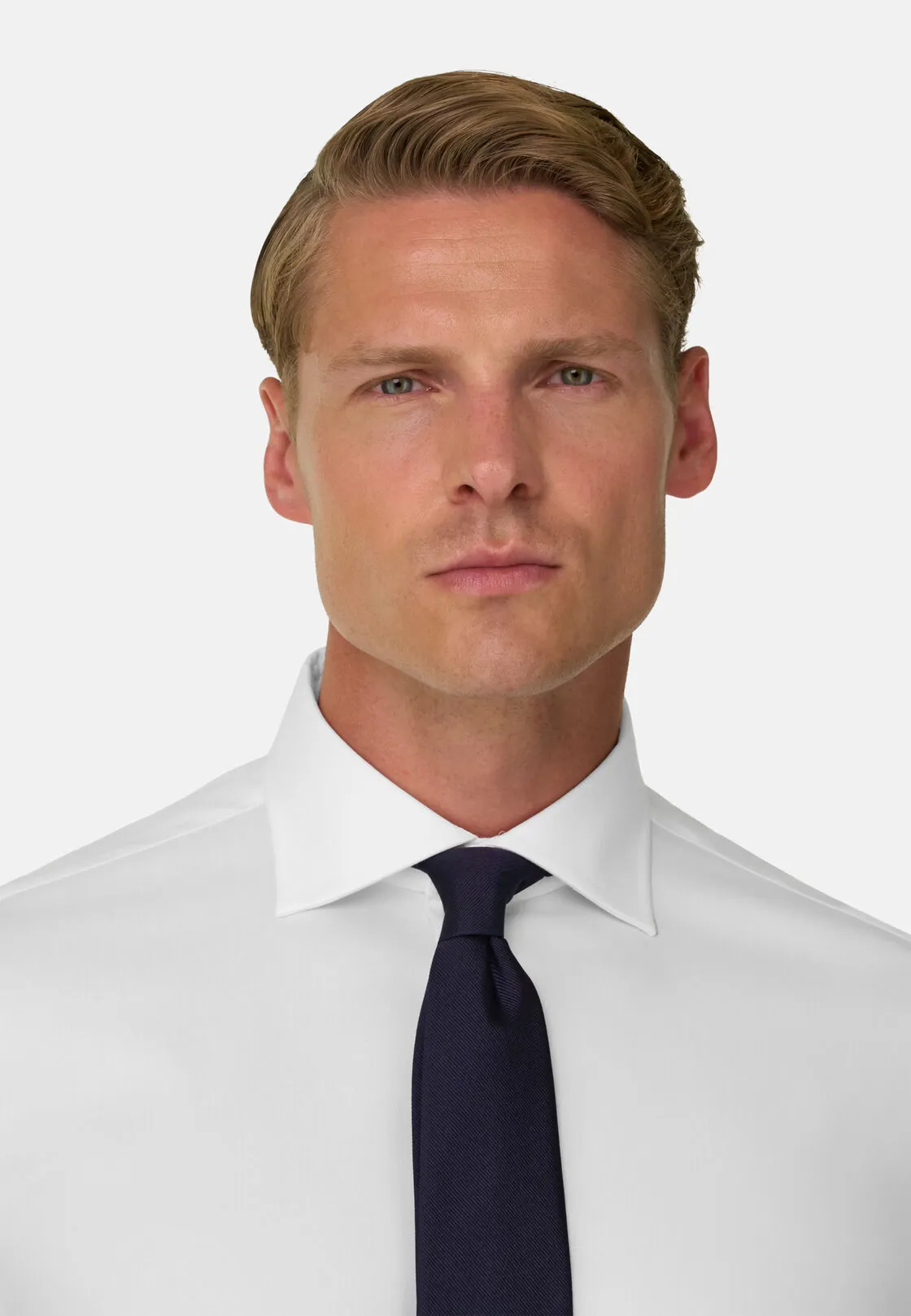 Boggi, Camicia In Pin Point Di Cotone Regular Fit, Uomo, Bianco, Taglia: 45 - immagine 3