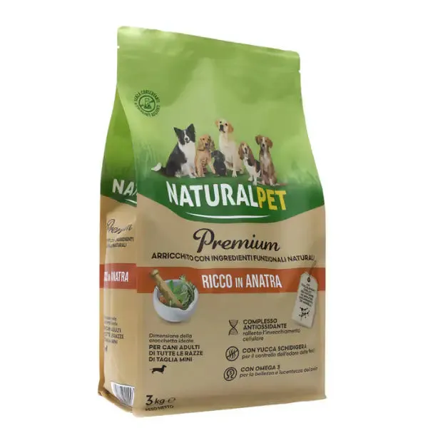 NaturalPet Premium Adult Mini Anatra 3 kg - Crocchette naturali cane - immagine 1