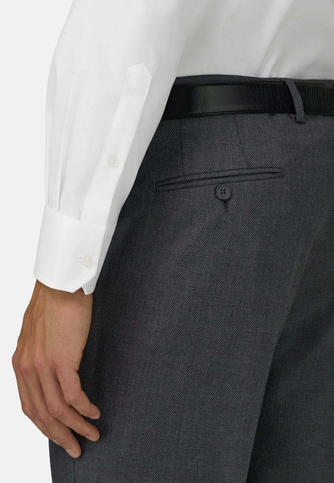 Boggi, Camicia In Pin Point Di Cotone Regular Fit, Uomo, Bianco, Taglia: 47 - immagine 4