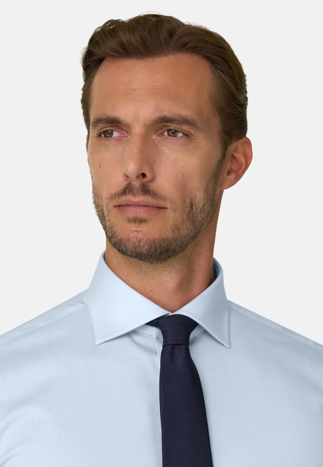 Boggi, Camicia In Pin Point Di Cotone Regular Fit, Uomo, Azzurro, Taglia: 43 - immagine 3