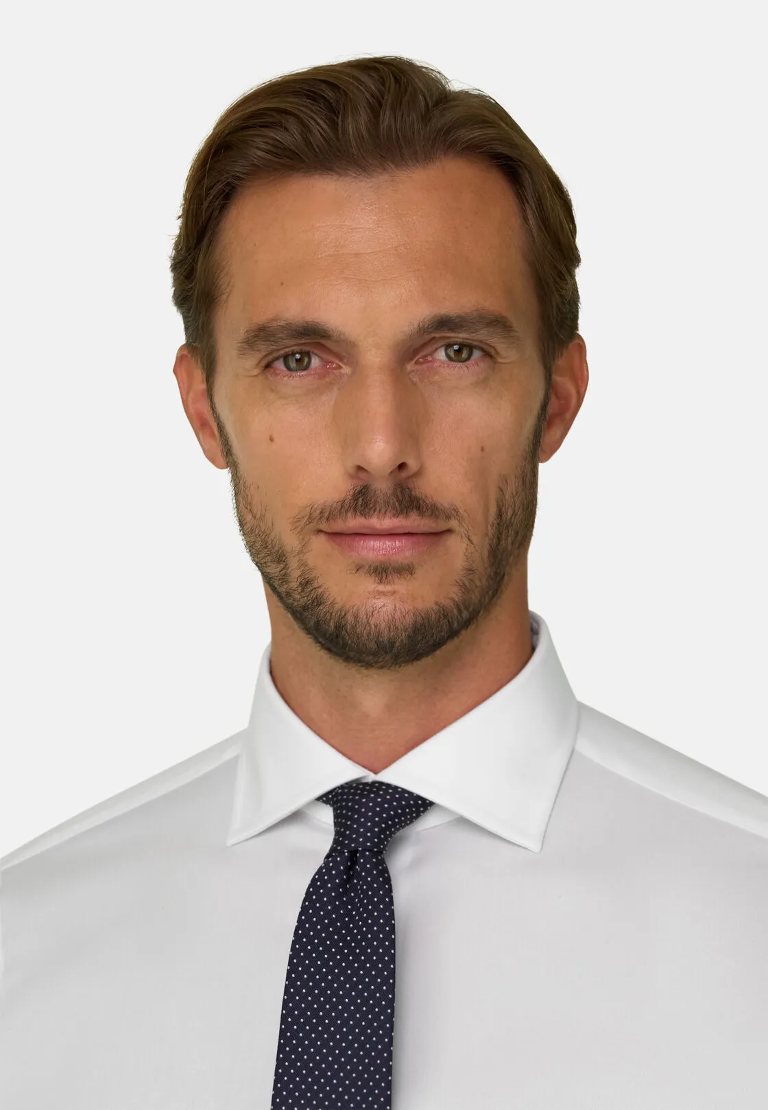 Boggi, Camicia In Pin Point Di Cotone Slim Fit, Uomo, Bianco, Taglia: 41 - immagine 3