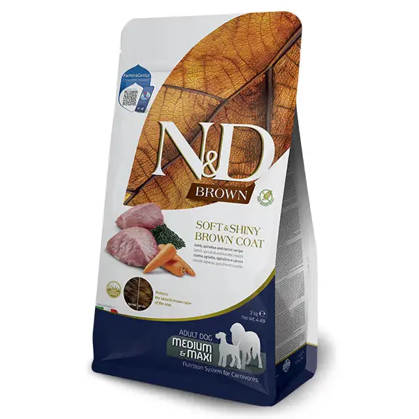 Farmina N&D Brown Grain Free Adult Medium/Maxi Agnello, spirulina e carote 7 kg (scadenza: 20/03/2027) - Croccantini per cani - immagine 1