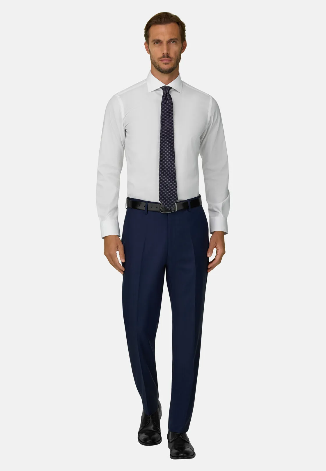 Boggi, Camicia In Pin Point Di Cotone Slim Fit, Uomo, Bianco, Taglia: 46 - immagine 2