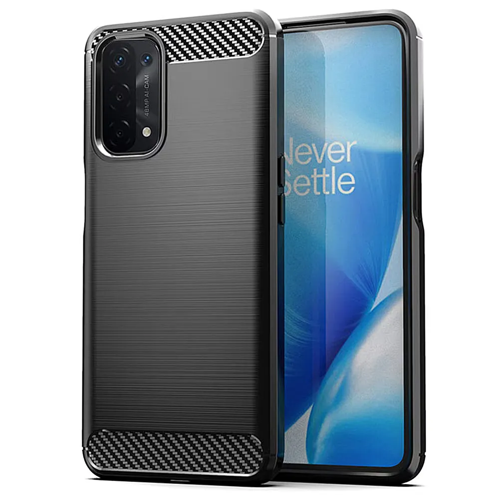 Custodia per Oppo A74 5G / A54 5G / A93 5G, OEM, Carbonio, Nera - immagine 1