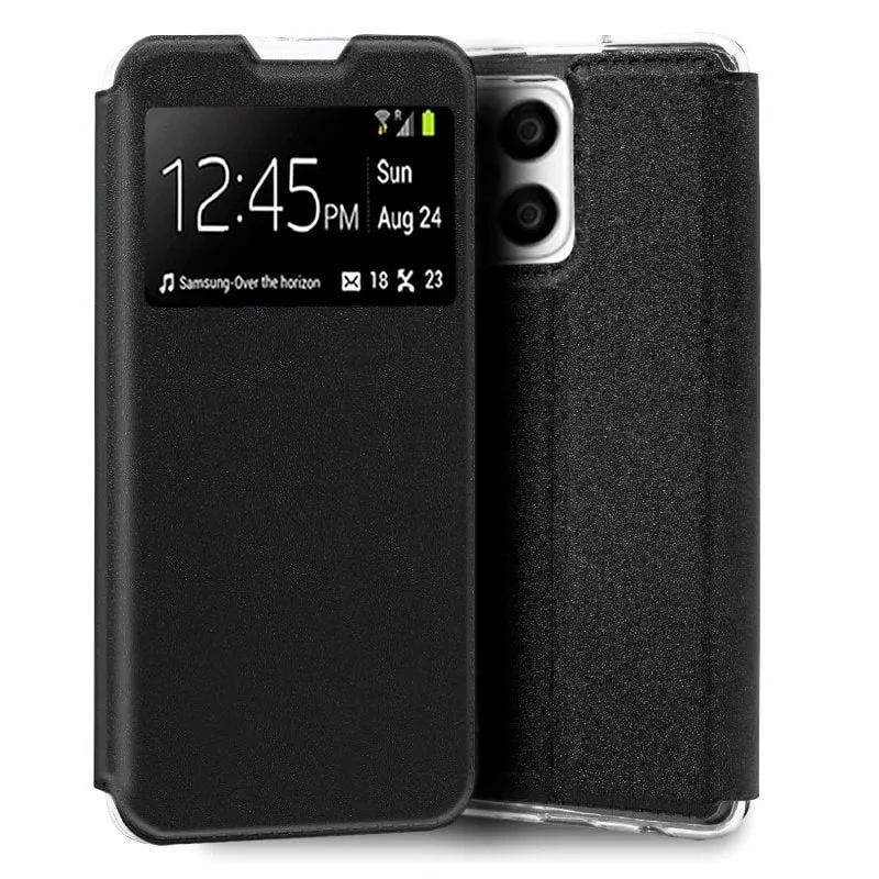 Custodia Flip Cover liscia nera per Huawei Honor X8 5G - immagine 1