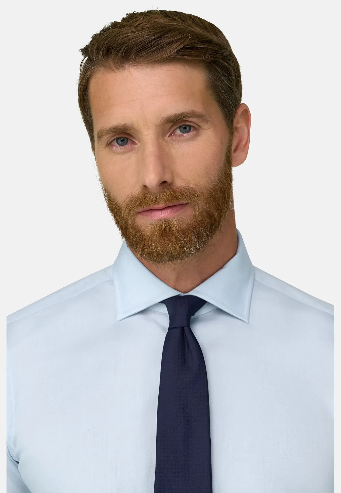 Boggi, Camicia In Pin Point Di Cotone Slim Fit, Uomo, Azzurro, Taglia: 42 - immagine 3