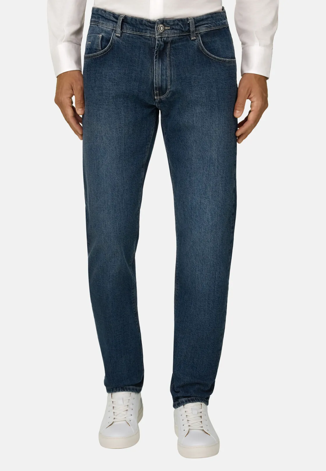 Boggi, Jeans In Denim Elasticizzato Blu Scuro, Uomo, Blu Scuro, Taglia: 30 - immagine 1