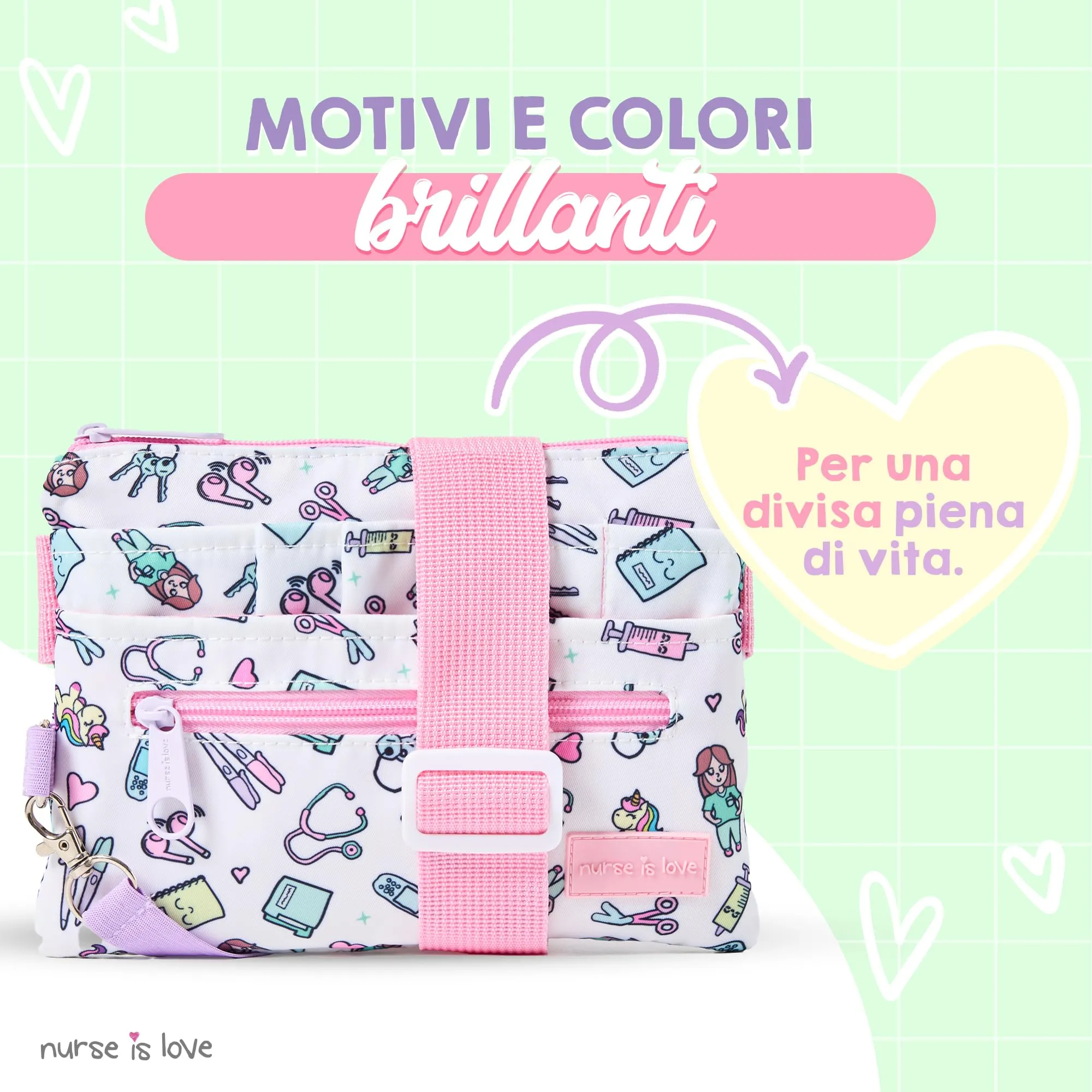 Marsupio Piccolo - Borsello da Cintura per Infermiere & OSS | Organizer con Multi Scomparti Ideale per Forbici, Pinze & Kit Primo Soccorso | Accessori & Regali per Infermiera - immagine 3