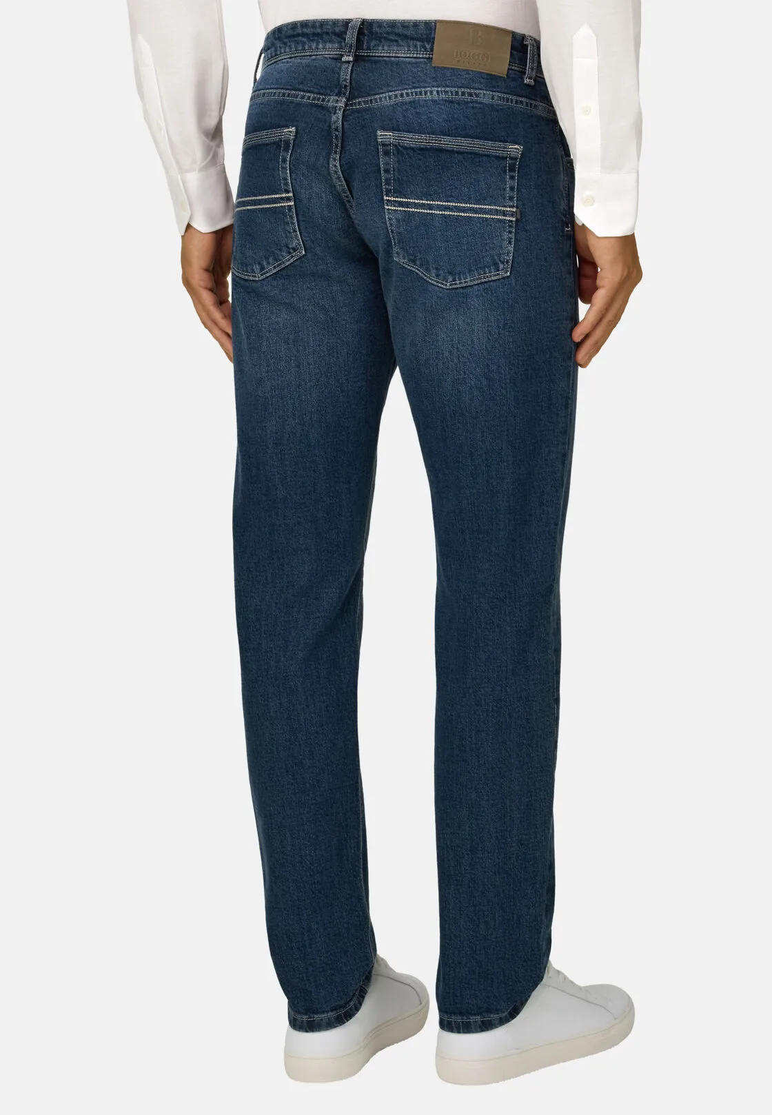 Boggi, Jeans In Denim Elasticizzato Blu Scuro, Uomo, Blu Scuro, Taglia: 31 - immagine 5