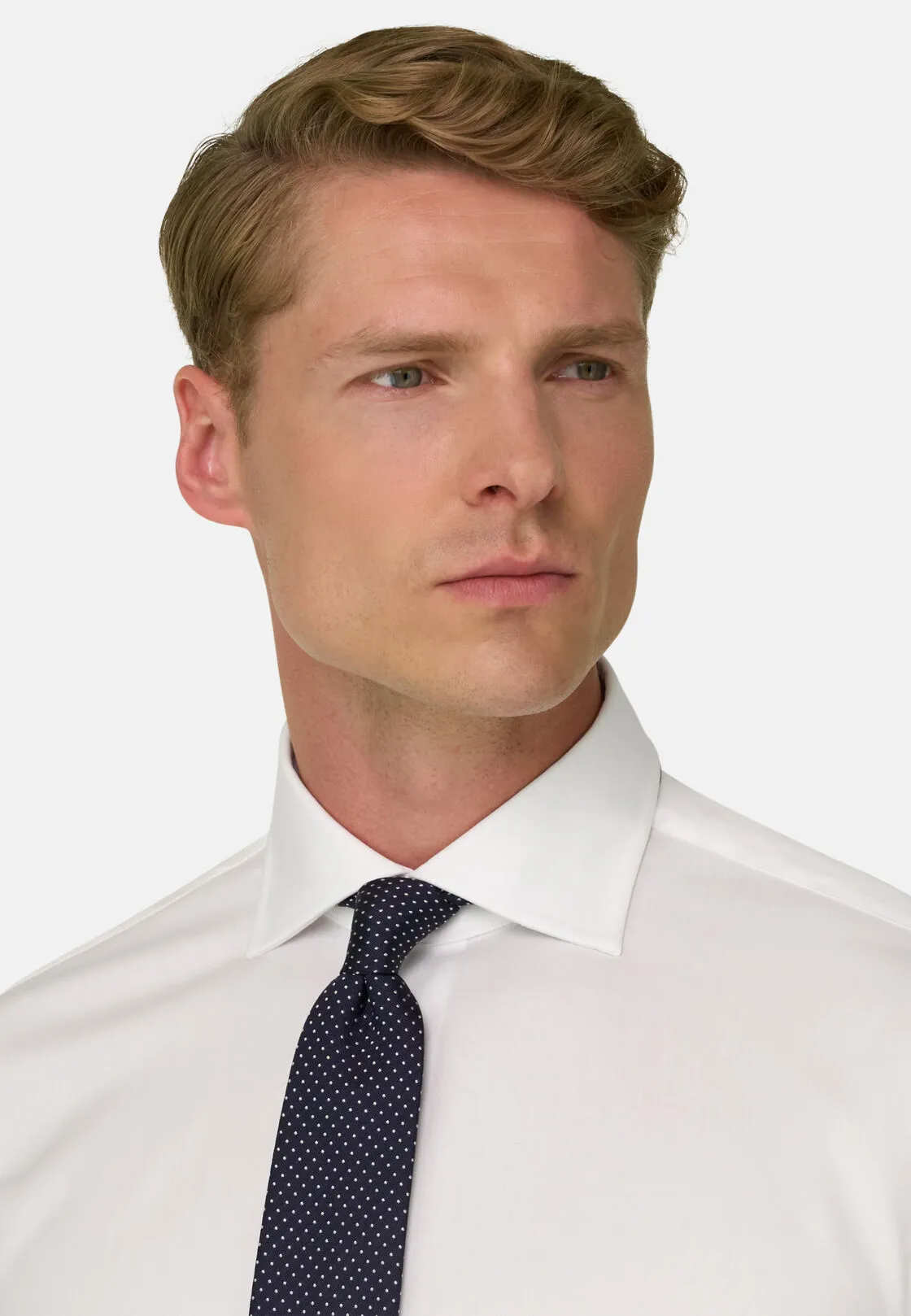 Boggi, Camicia In Pin Point Di Cotone Long Fit, Uomo, Bianco, Taglia: 39 - immagine 3