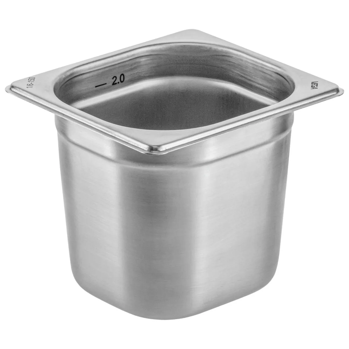VEGA Contenitore gastronorm 1/6 Premium; GN 1/6, 2 l, 17.6x16.2x15 cm (LxLxP); argento - immagine 1