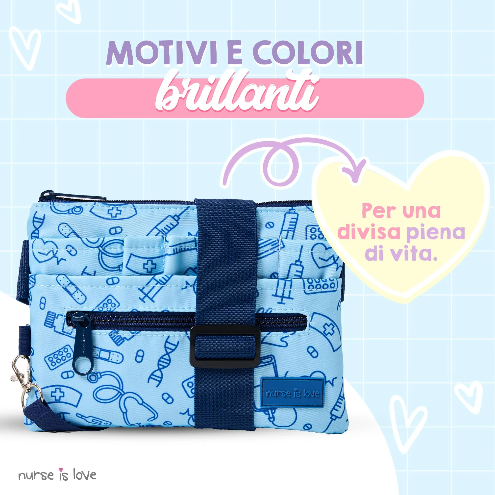Marsupio Piccolo Uomo - Borsello da Cintura per Infermiere & OSS | Organizer con Multi Scomparti Ideale per Forbici, Pinze & Kit Primo Soccorso | Accessori & Regali per Infermiera - immagine 3