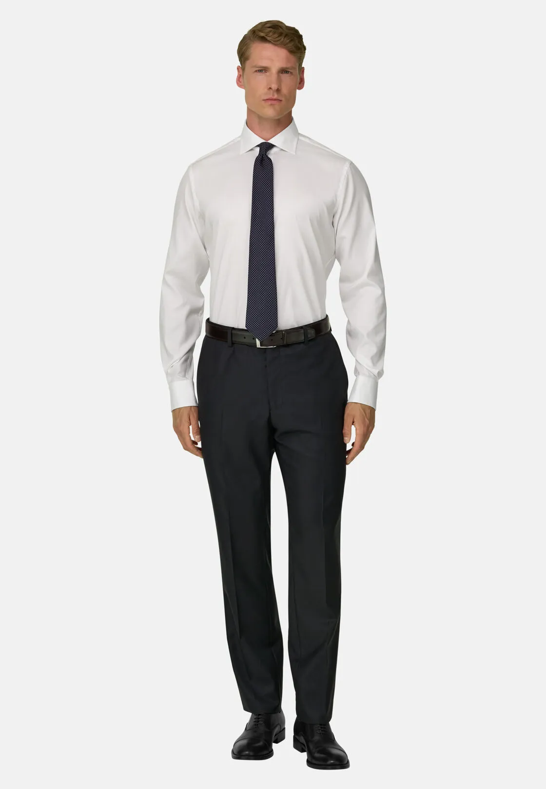 Boggi, Camicia In Pin Point Di Cotone Long Fit, Uomo, Bianco, Taglia: 45 - immagine 2