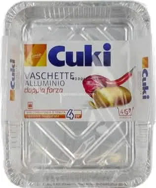 Vaschette in Alluminio CUKI 4 Pezzi R75 con Coperchio per Lasagne - immagine 1