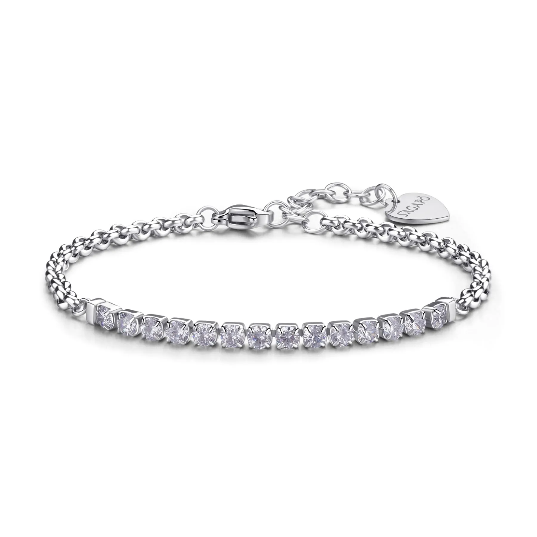 S'Agapõ Bracciale Donna in Acciaio e Cubic Zirconia | Collezione Dazzly - SDZ82 - immagine 1
