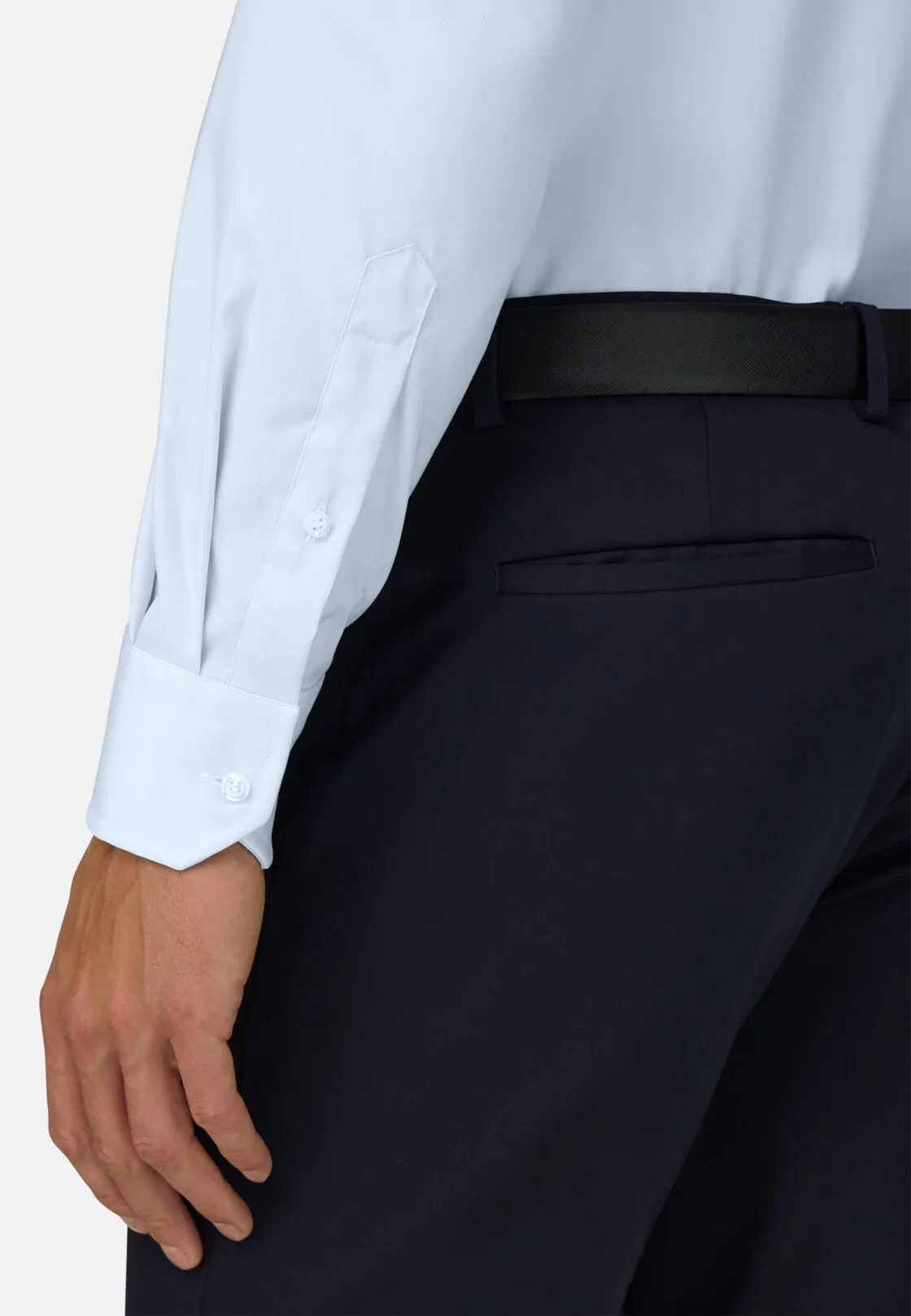 Boggi, Camicia In Pin Point Di Cotone Long Fit, Uomo, Azzurro, Taglia: 38 - immagine 4