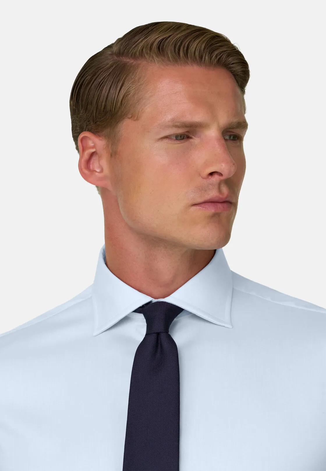 Boggi, Camicia In Pin Point Di Cotone Long Fit, Uomo, Azzurro, Taglia: 41 - immagine 3
