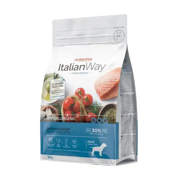 ItalianWay Medium/Maxi Adult Hypoallergenic Salmone e Aringhe 3 kg - Croccantini per cani - immagine 1