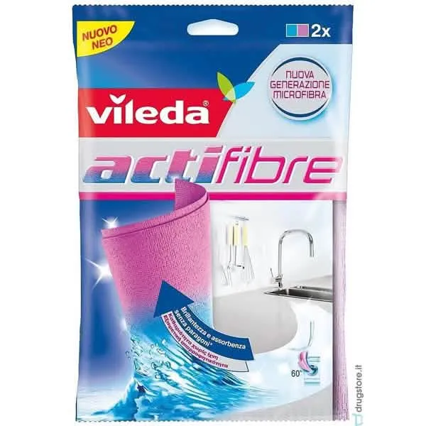 Vileda Pannoc Microfibra Actifibre 2 Pezzi - Panni Multiuso per la Casa - immagine 1