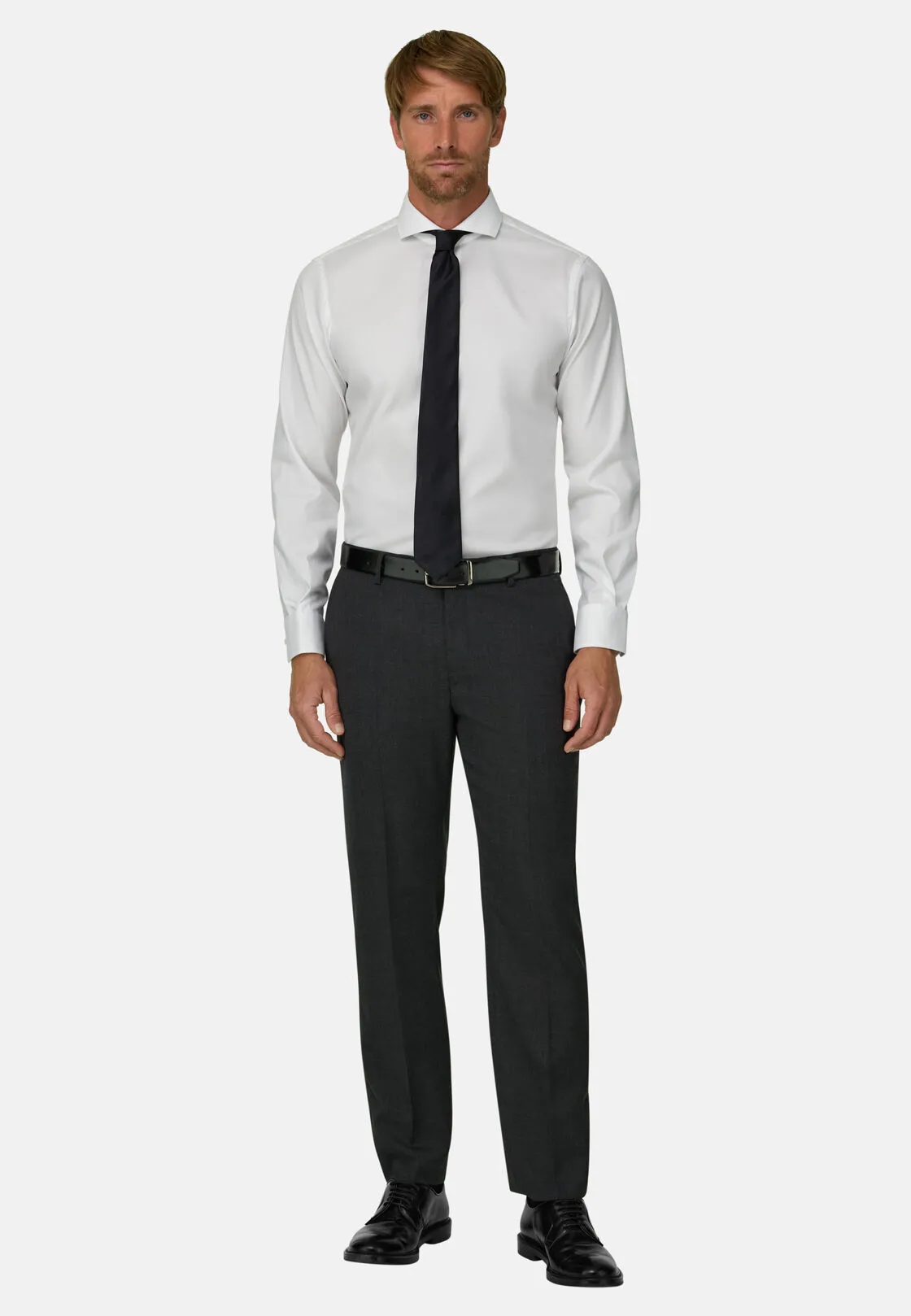 Boggi, Camicia In Pin Point Di Cotone Regular Fit, Uomo, Bianco, Taglia: 43 - immagine 2