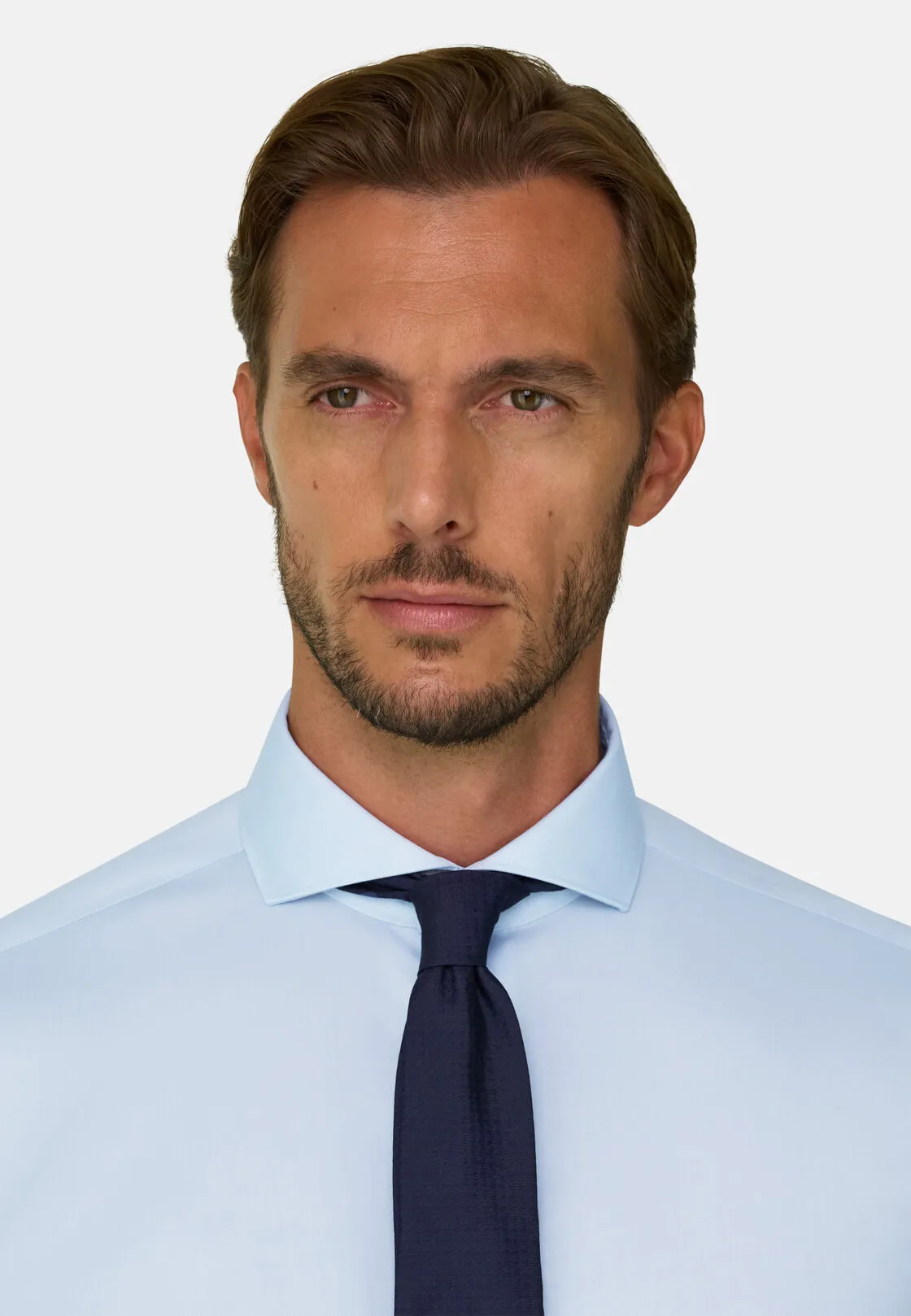 Boggi, Camicia In Pin Point Di Cotone Regular Fit, Uomo, Azzurro, Taglia: 41 - immagine 3