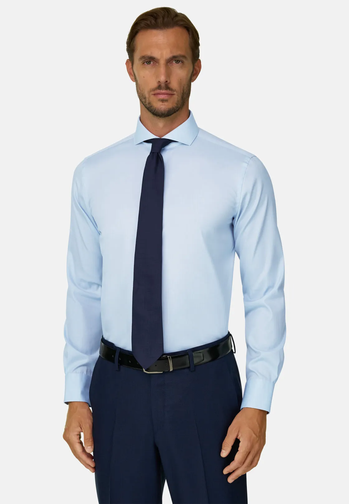 Boggi, Camicia In Pin Point Di Cotone Regular Fit, Uomo, Azzurro, Taglia: 46 - immagine 1