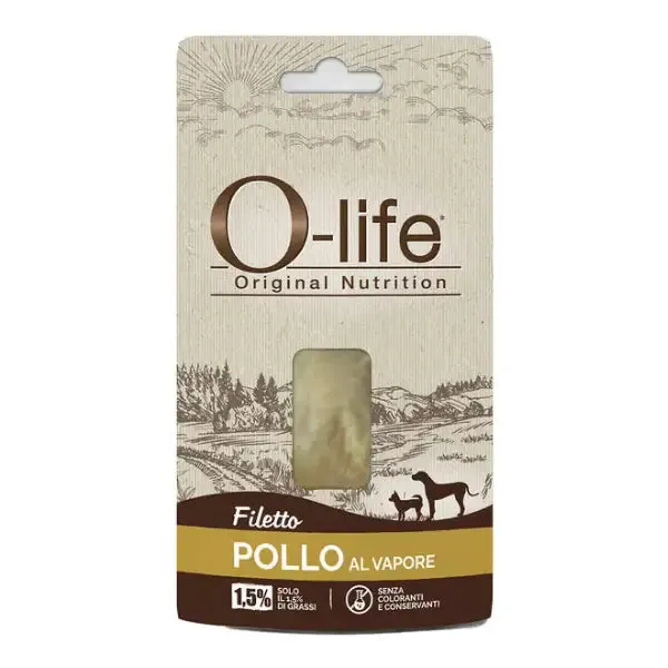 O-life Adult Filetti al Vapore Snack per cani 25 gr Filetti di pollo - immagine 1