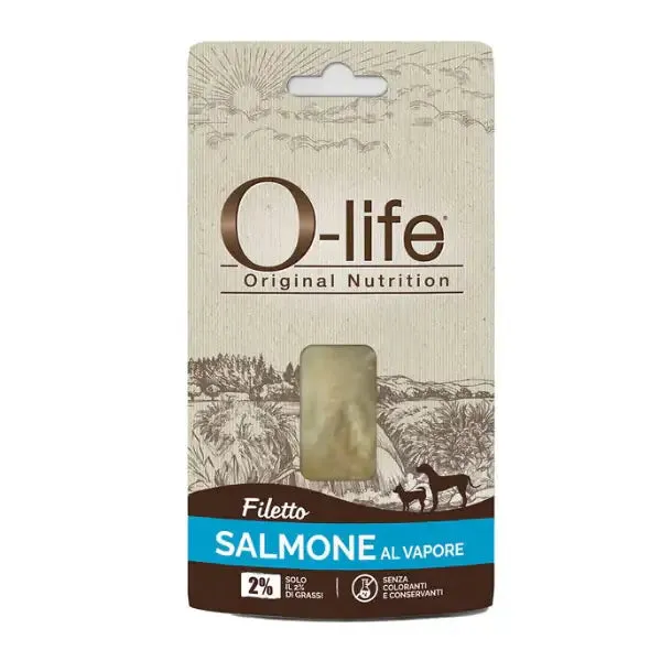 O-life Adult Filetti al Vapore Snack per cani 25 gr Filetti di salmone - immagine 1