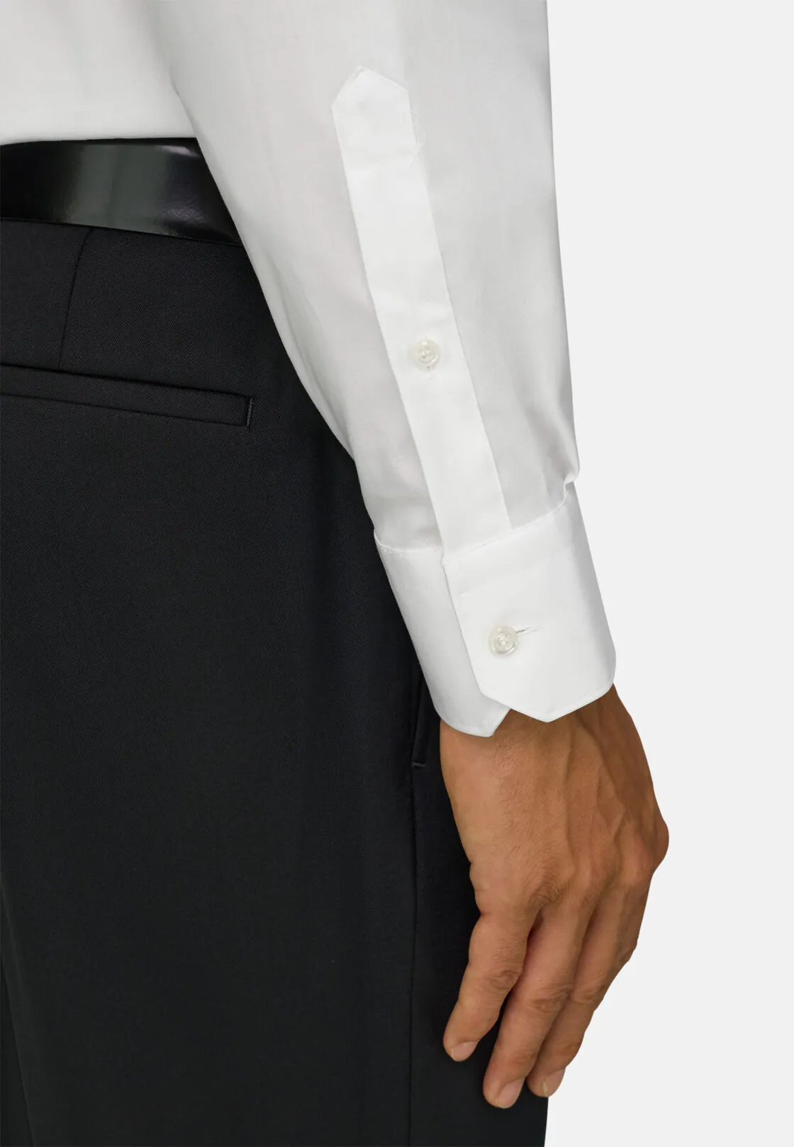 Boggi, Camicia In Pin Point Di Cotone Slim Fit, Uomo, Bianco, Taglia: 38 - immagine 4