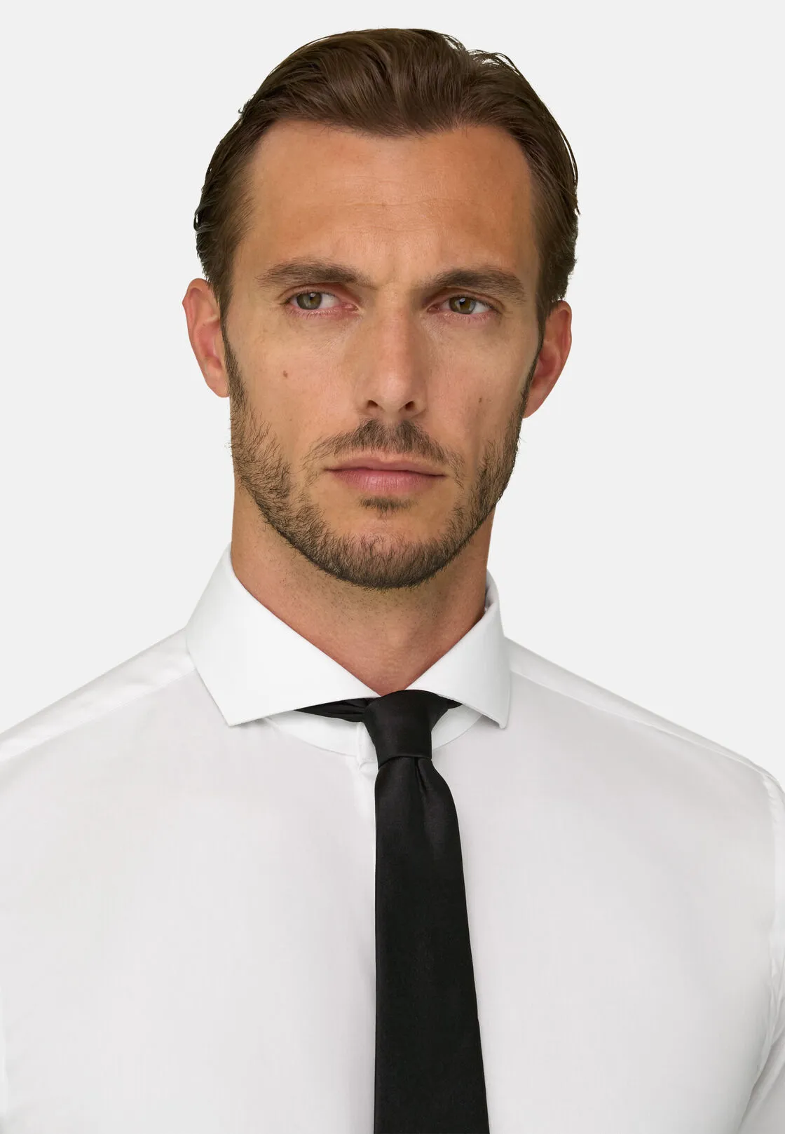 Boggi, Camicia In Pin Point Di Cotone Slim Fit, Uomo, Bianco, Taglia: 42 - immagine 3