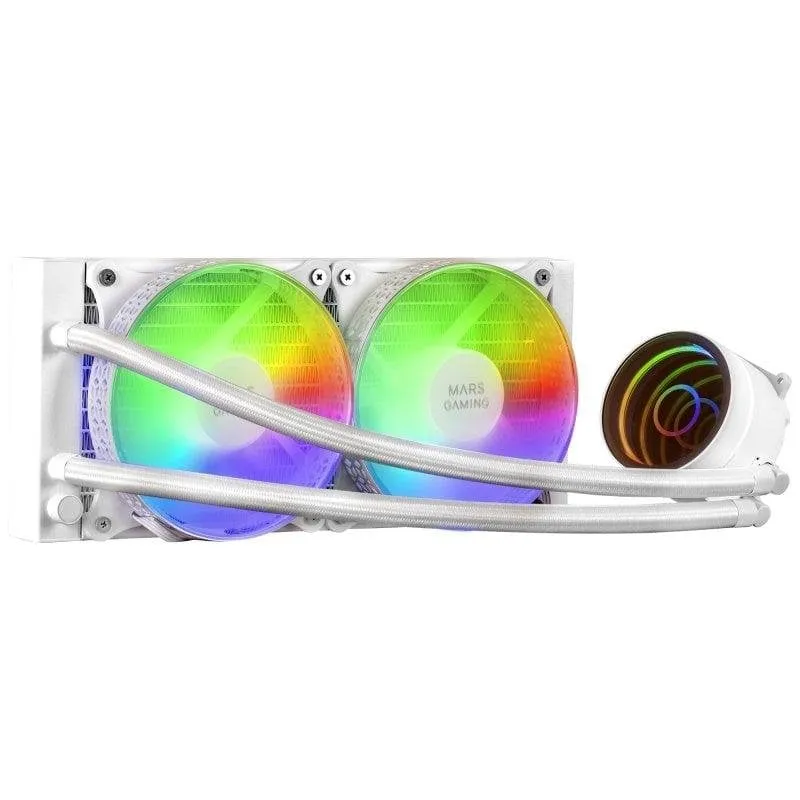 Refrigerazione Liquida Mars Gaming ML-ONE240 240mm 2 Ventole FRGB Bianco - immagine 1