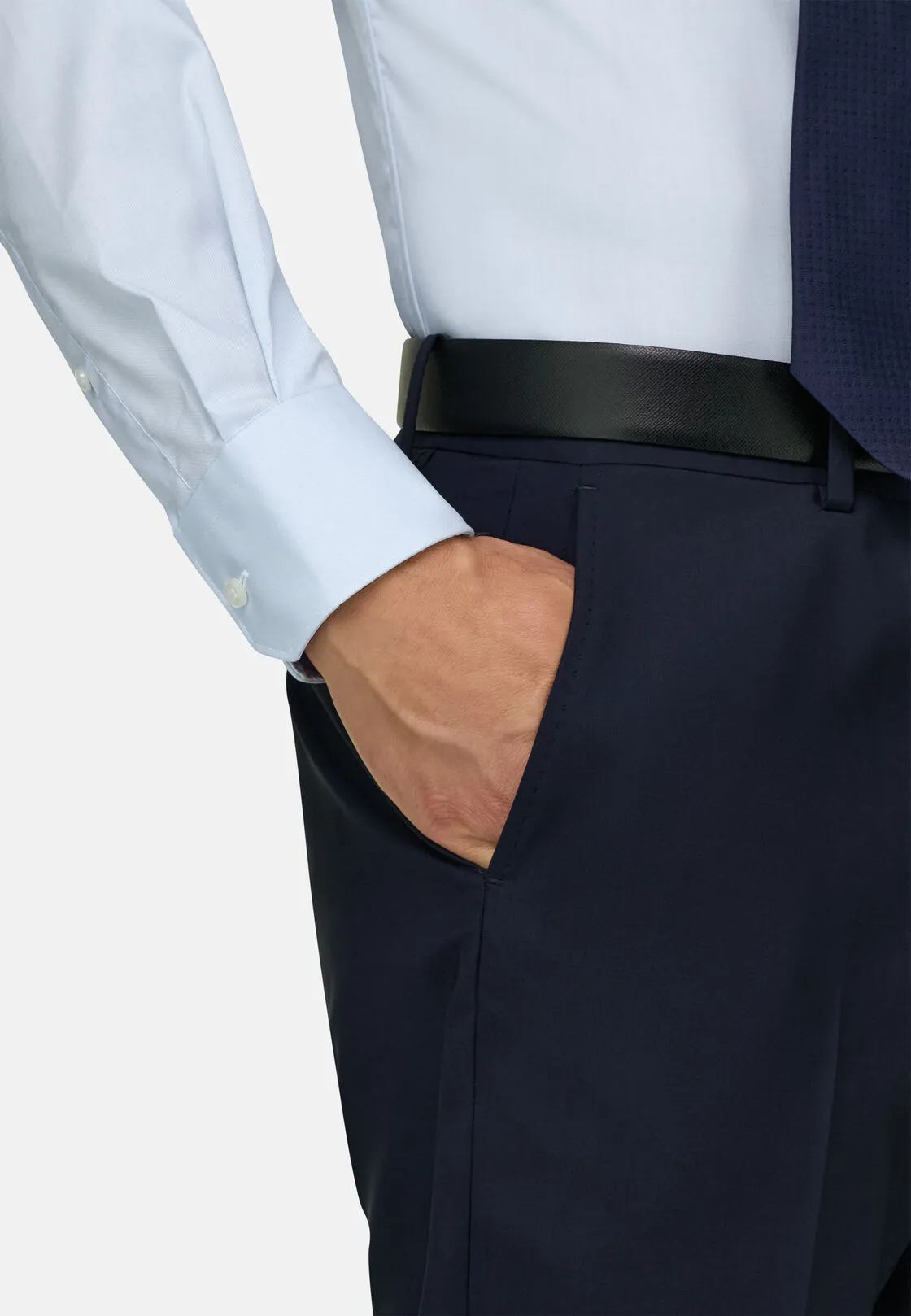Boggi, Camicia In Pin Point Di Cotone Slim Fit, Uomo, Azzurro, Taglia: 39 - immagine 4