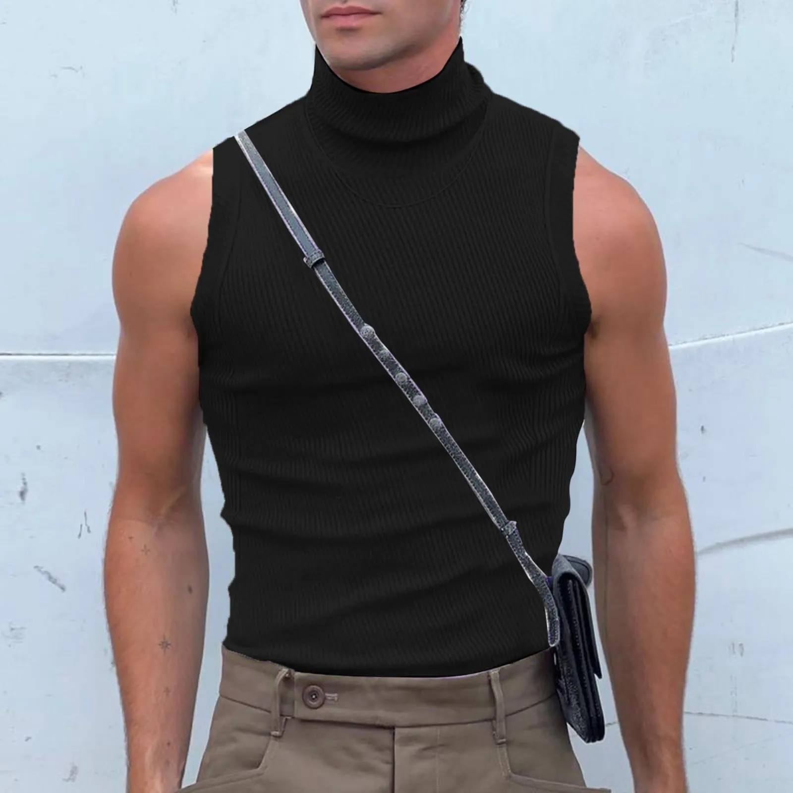 Duohropke Canottiere Sportive da Uomo, Maniche Corte, con Scollo a V, per Palestra, Sport, Bodybuilding, Fitness, Stringer, Crop Top, Baggy, Tanktops, per l'estate, Spiaggia, Sottocamicie, Camicie - immagine 2