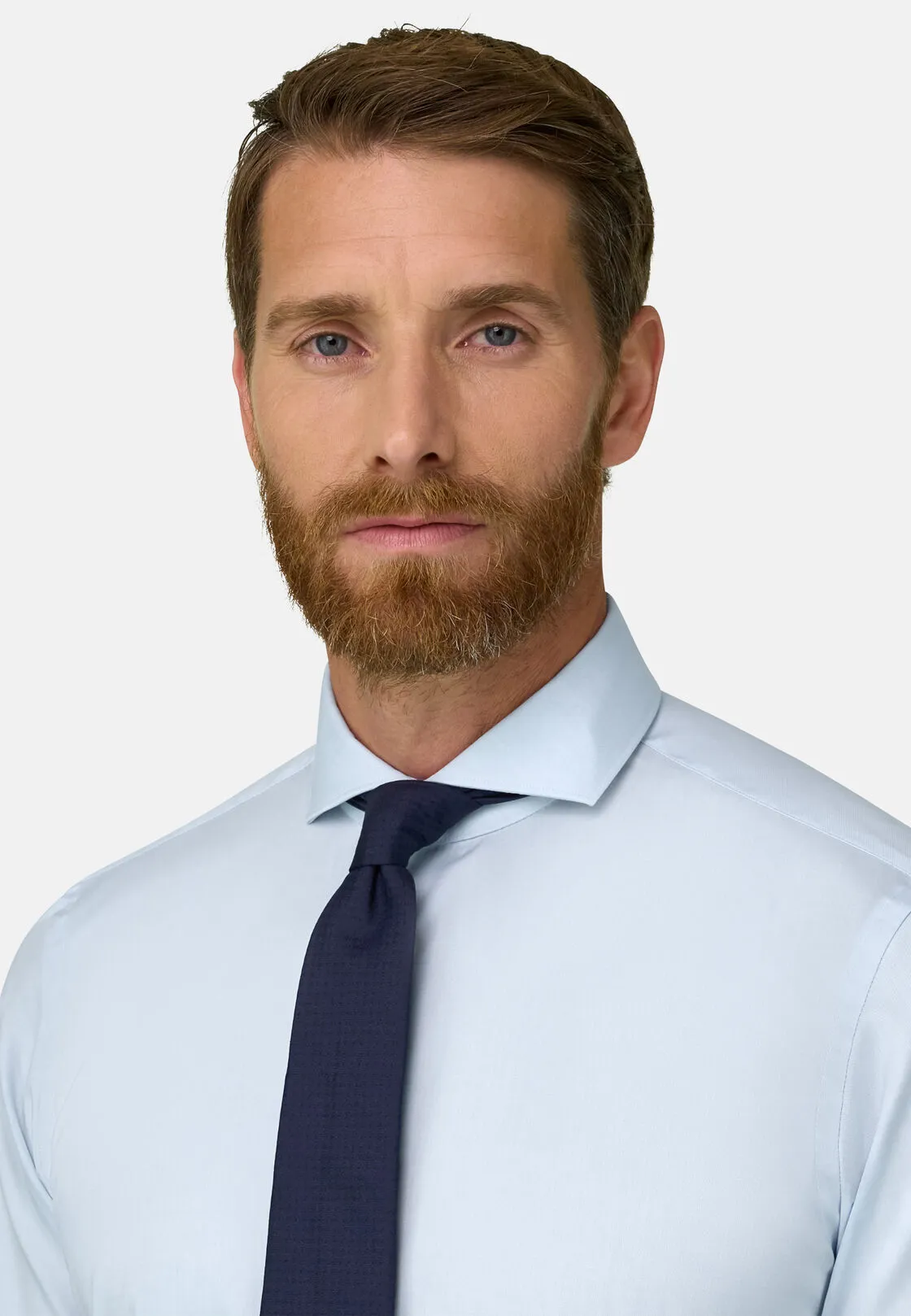 Boggi, Camicia In Pin Point Di Cotone Slim Fit, Uomo, Azzurro, Taglia: 42 - immagine 3