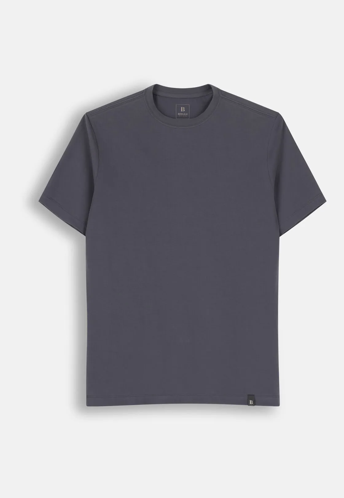 Boggi, T-shirt In Jersey Di Cotone Supima Elasticizzato, Uomo, Grigio scuro, Taglia: XXL - immagine 5