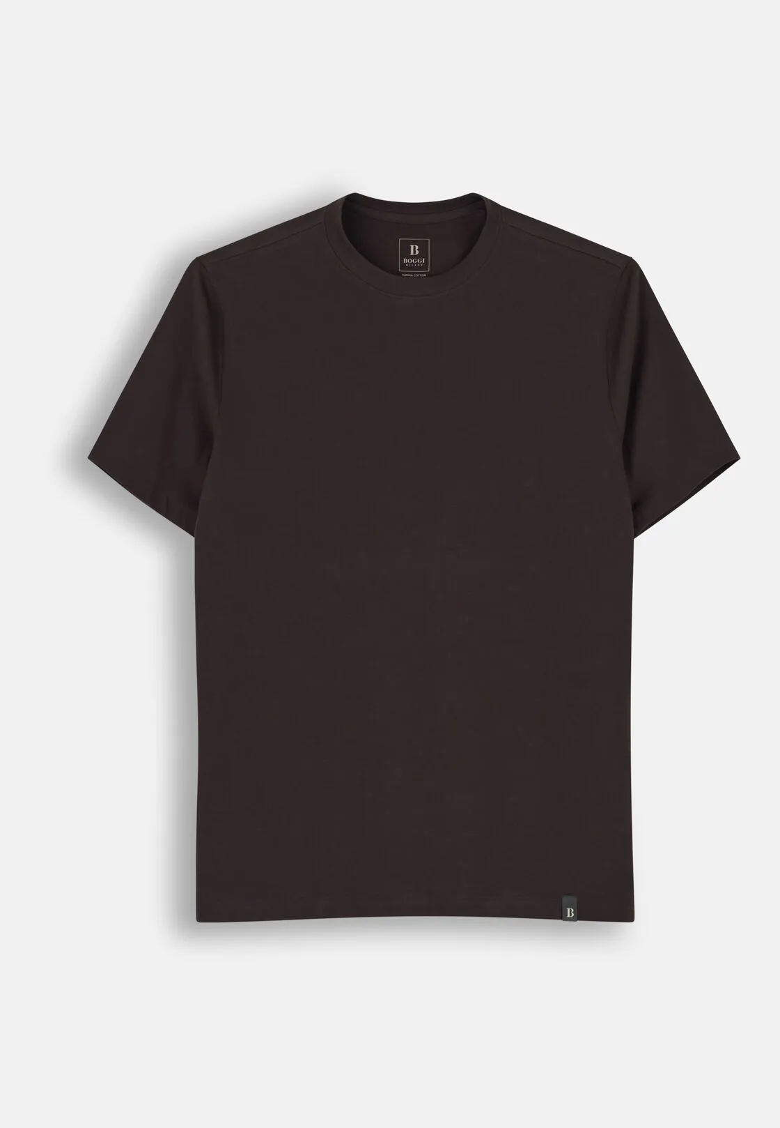 Boggi, T-shirt In Jersey Di Cotone Supima Elasticizzato, Uomo, Marrone scuro, Taglia: S - immagine 5