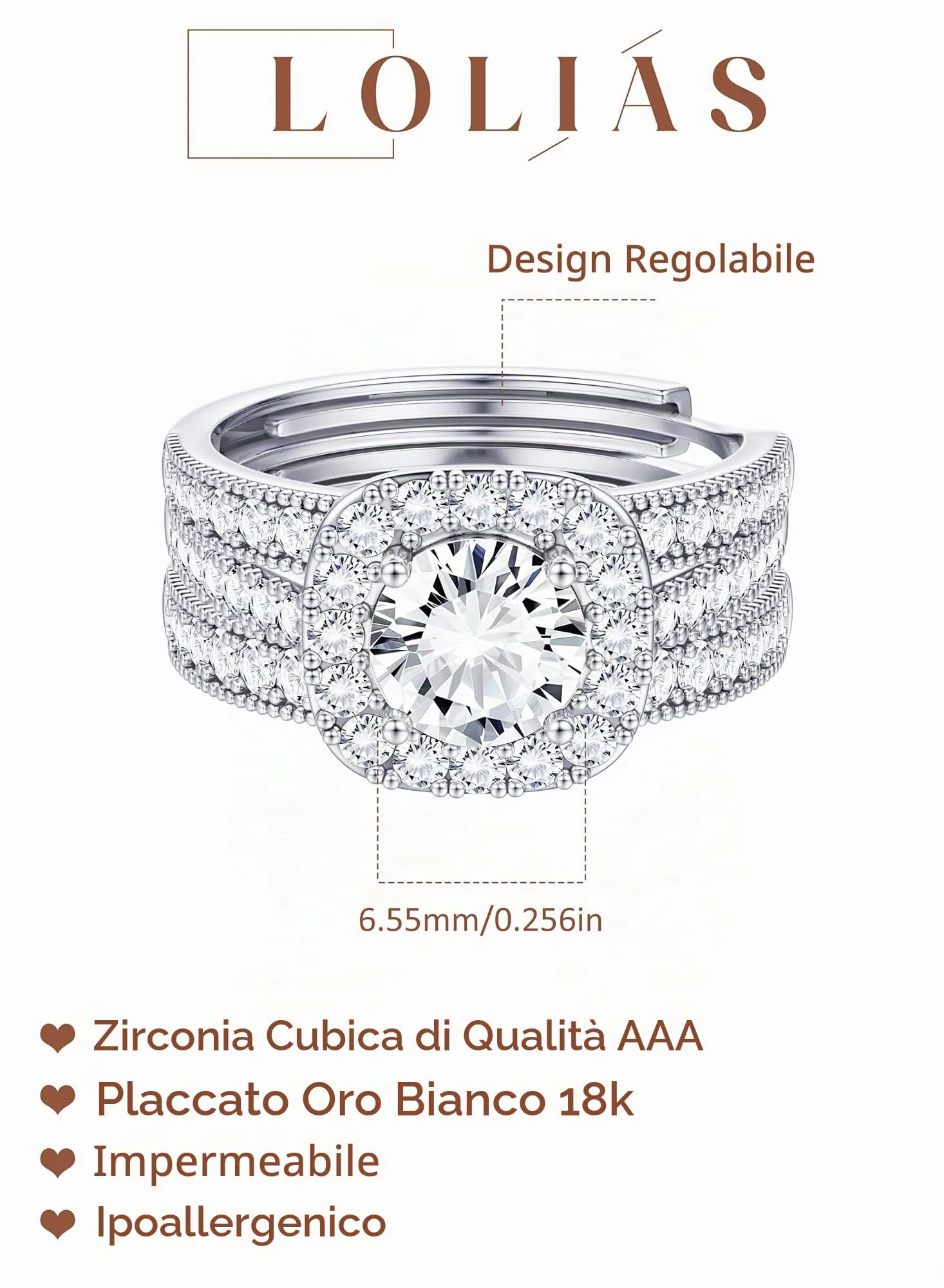 Lolias Anello Donna Color Argento Set Anelli Donna - immagine 2