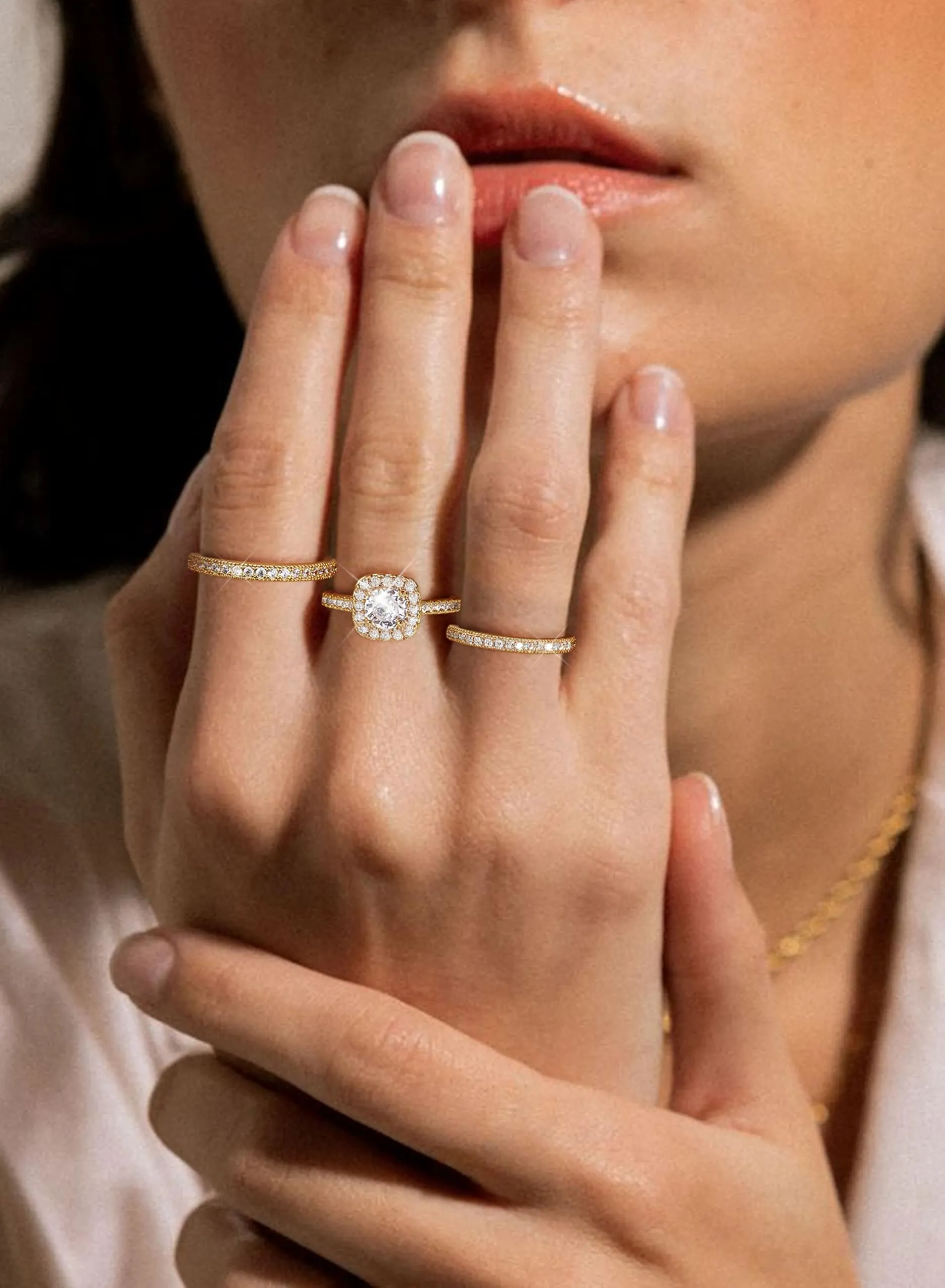 Lolias Anello Donna Placcato Oro 16 Carati Set Anelli - immagine 5
