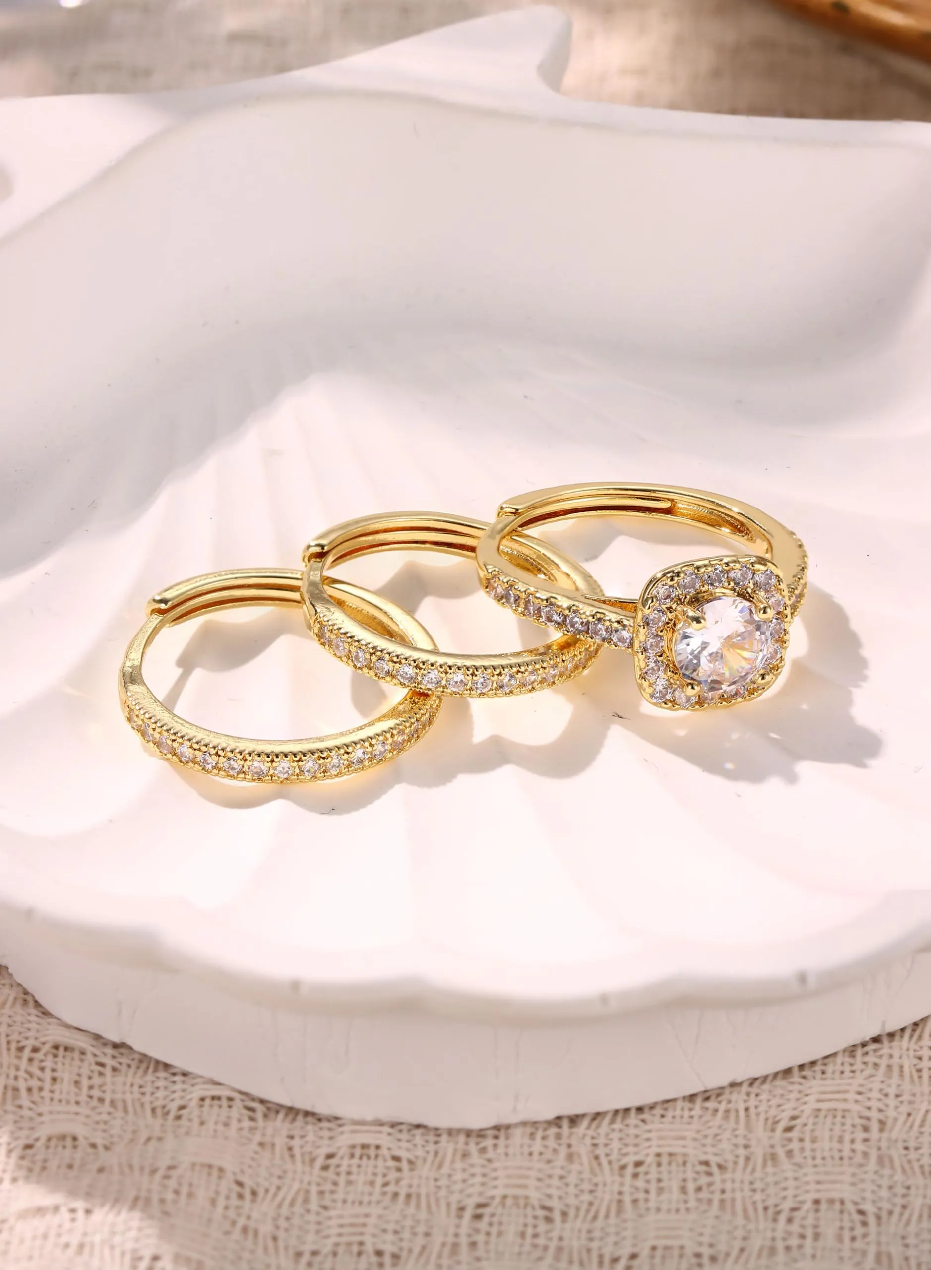 Lolias Anello Donna Placcato Oro 16 Carati Set Anelli - immagine 7