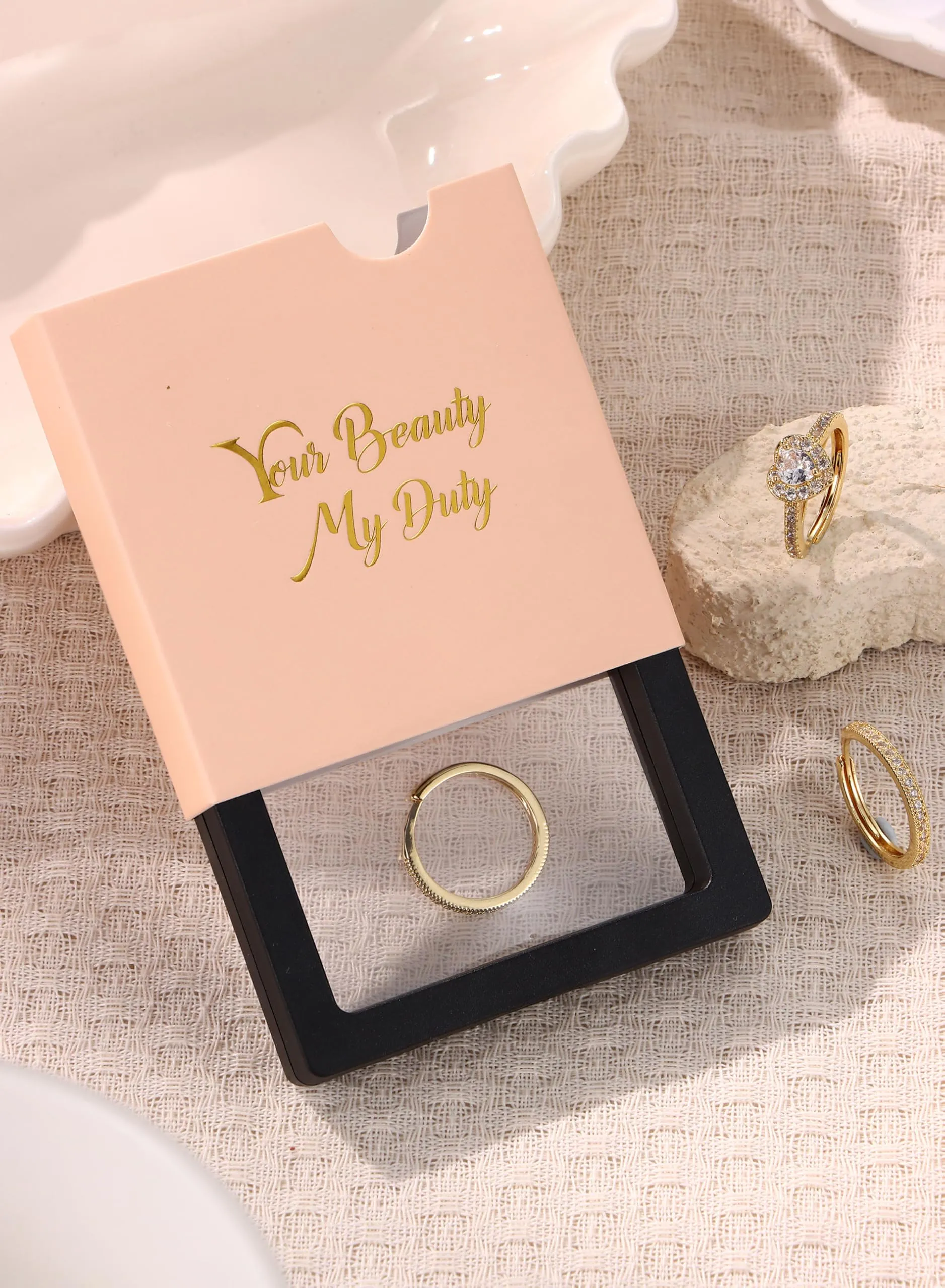 Lolias Cuore Anello Donna Placcato Oro 16 Carati Set Anelli - immagine 7