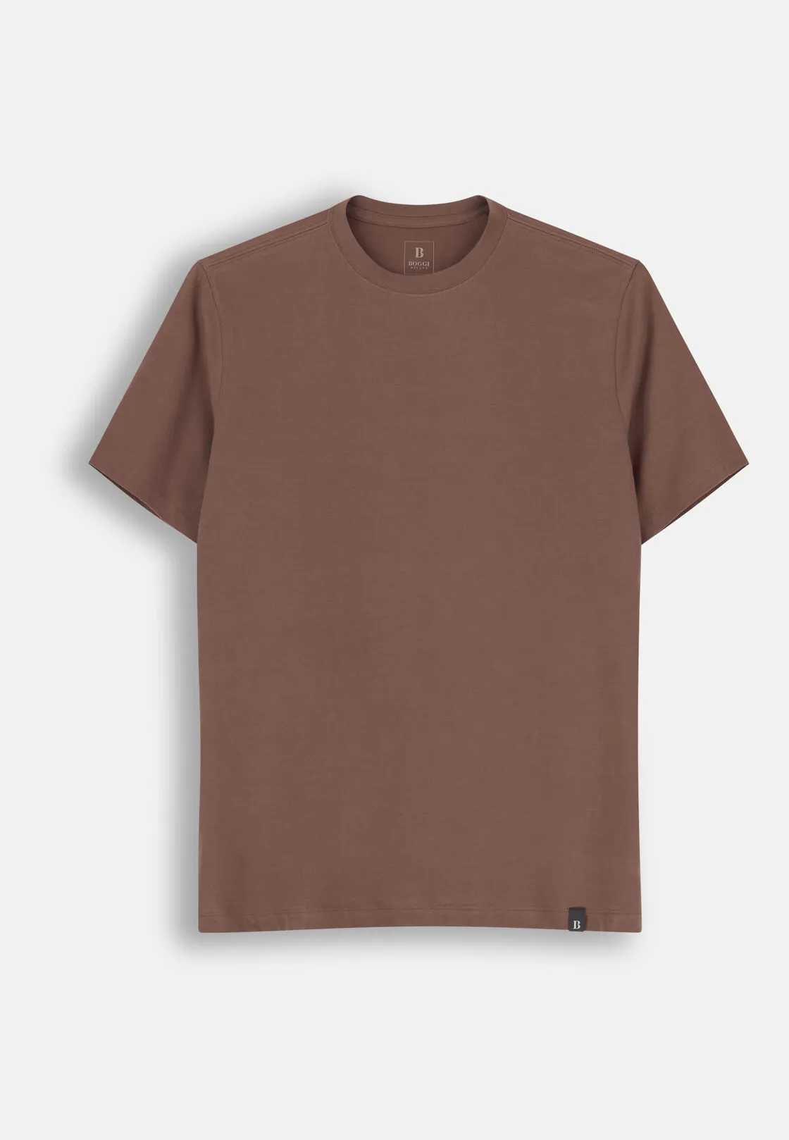 Boggi, T-shirt In Jersey Di Cotone Supima Elasticizzato, Uomo, Marrone, Taglia: L - immagine 5