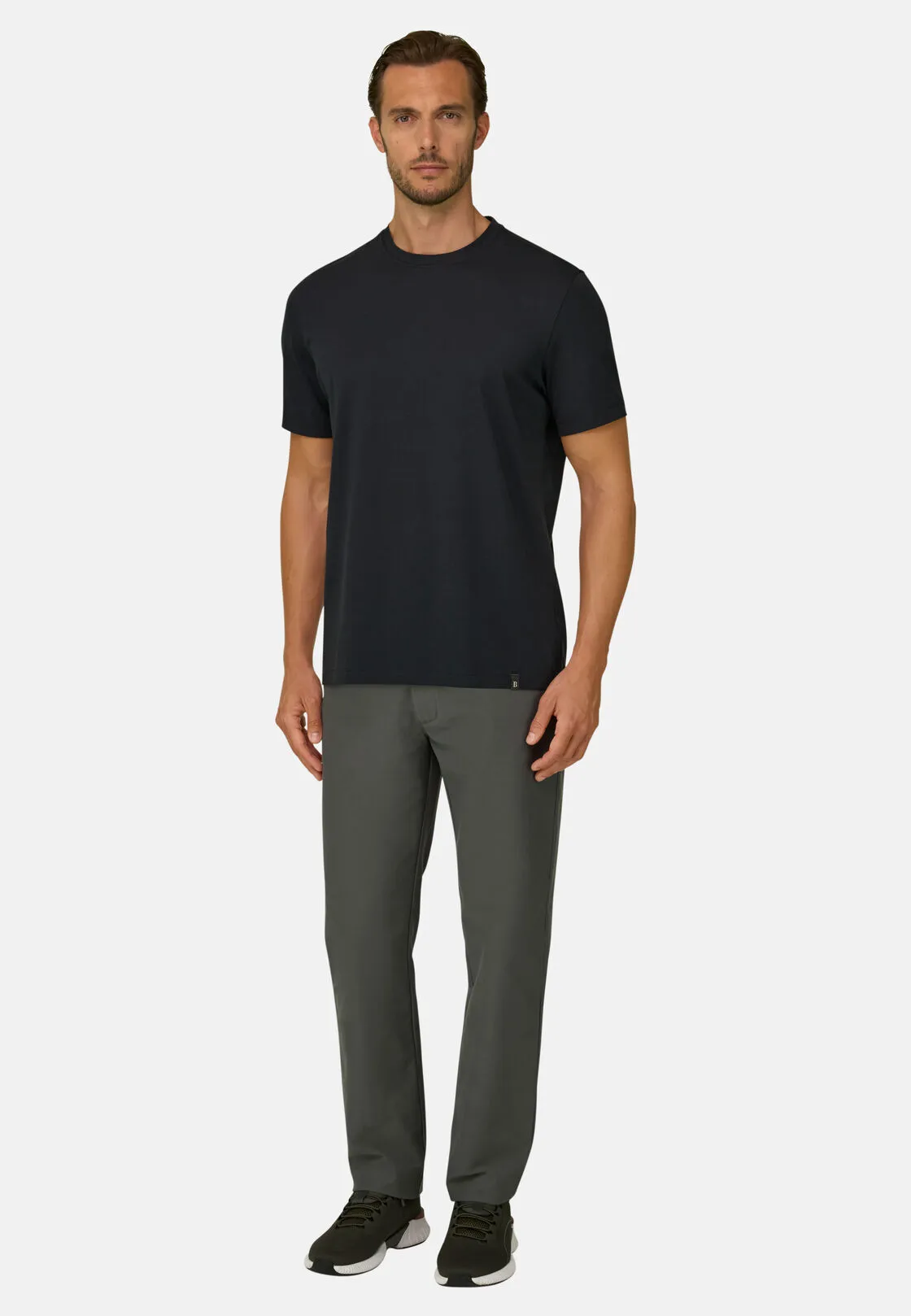 Boggi, T-shirt In Jersey Di Cotone Supima Elasticizzato, Uomo, Nero, Taglia: M - immagine 2