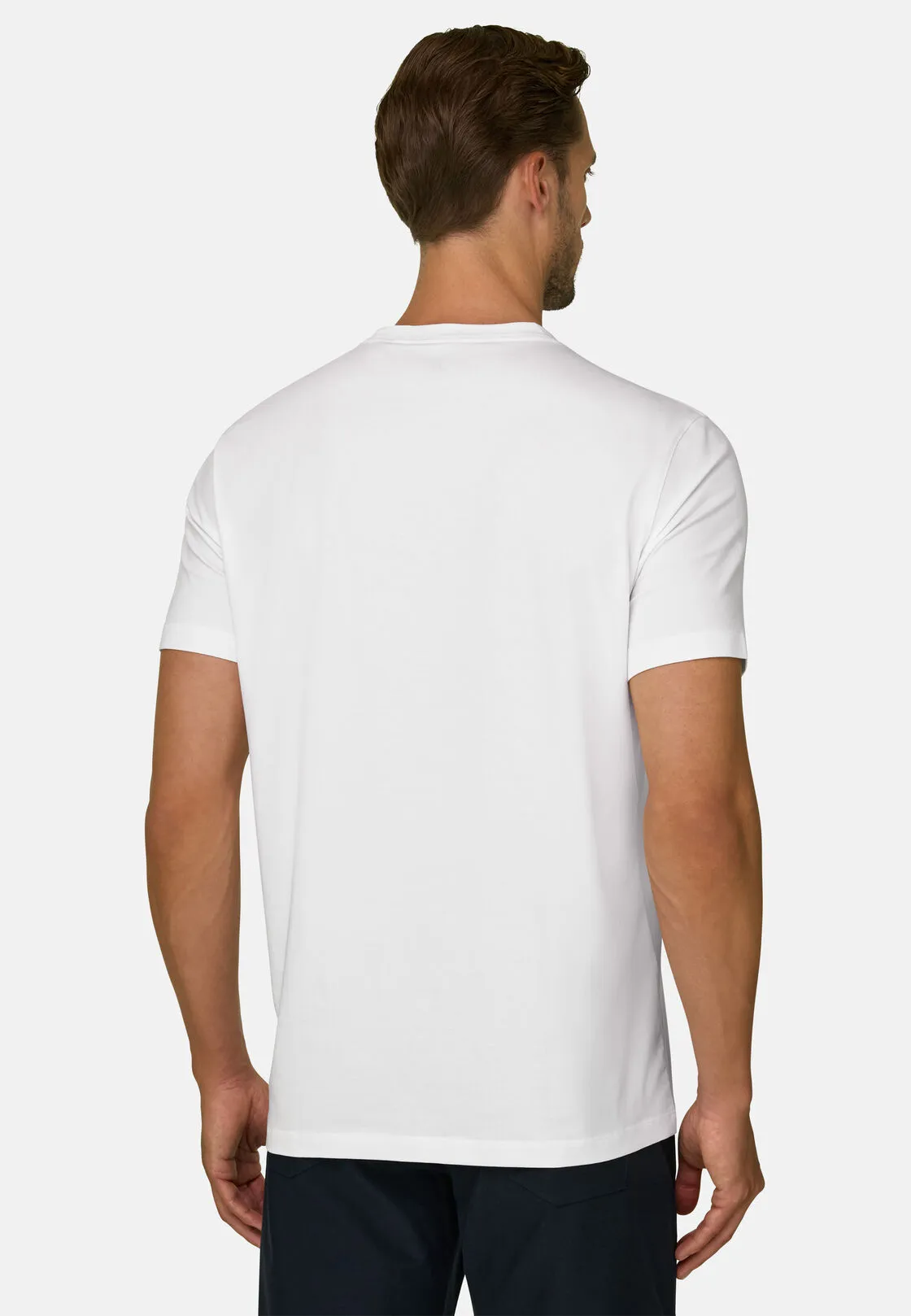 Boggi, T-shirt In Jersey Di Cotone Supima Elasticizzato, Uomo, Bianco, Taglia: M - immagine 4