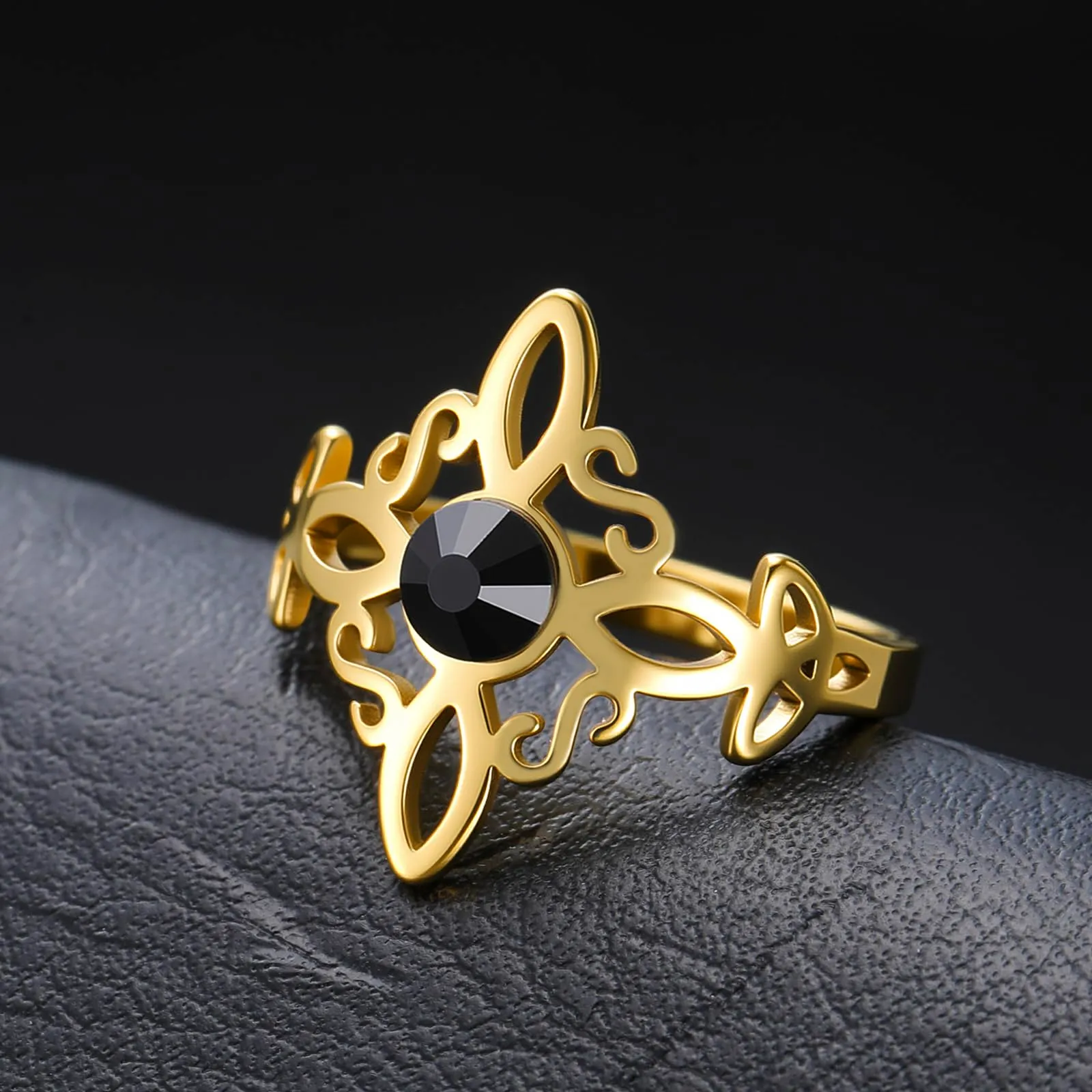 VASSAGO Anello del nodo delle streghe Anello Nodo Celtico In Acciaio Inox Amuleto di protezione della stregoneria Pagan gioielli regalo per le donne - immagine 3