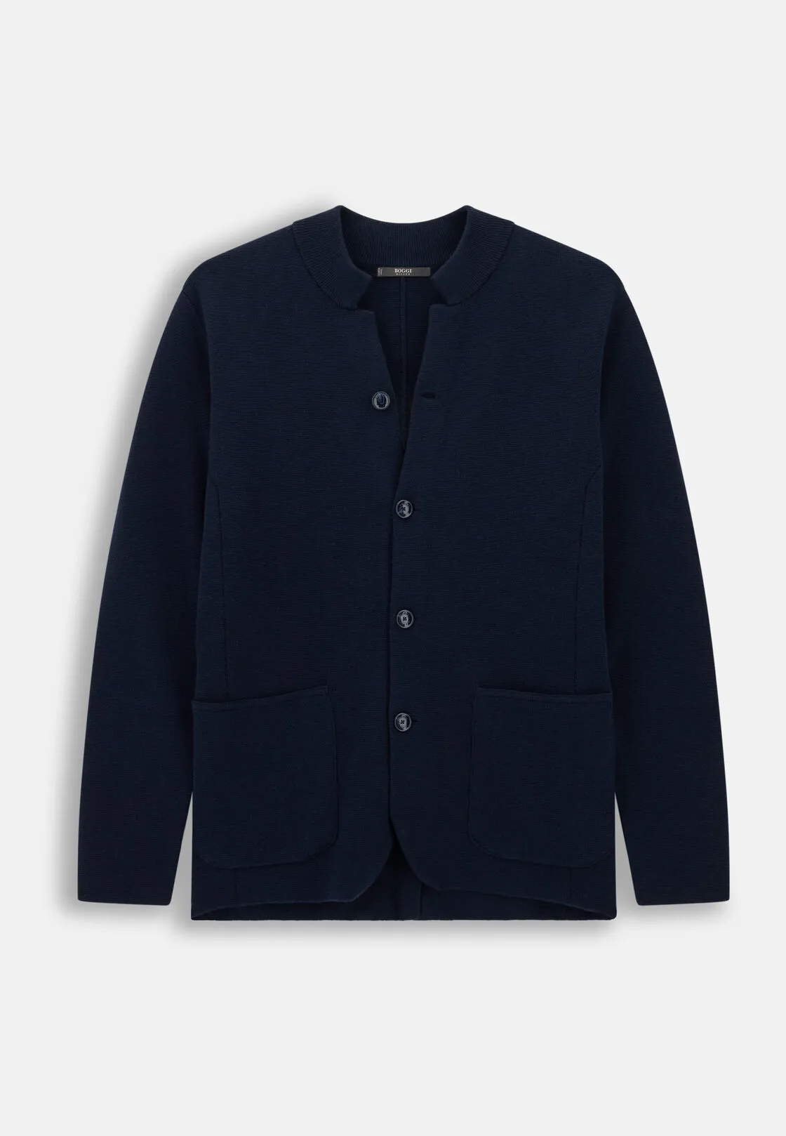 Boggi, Giacca Di Maglia In Lana Merino Superfine, Uomo, Navy, Taglia: XL - immagine 5