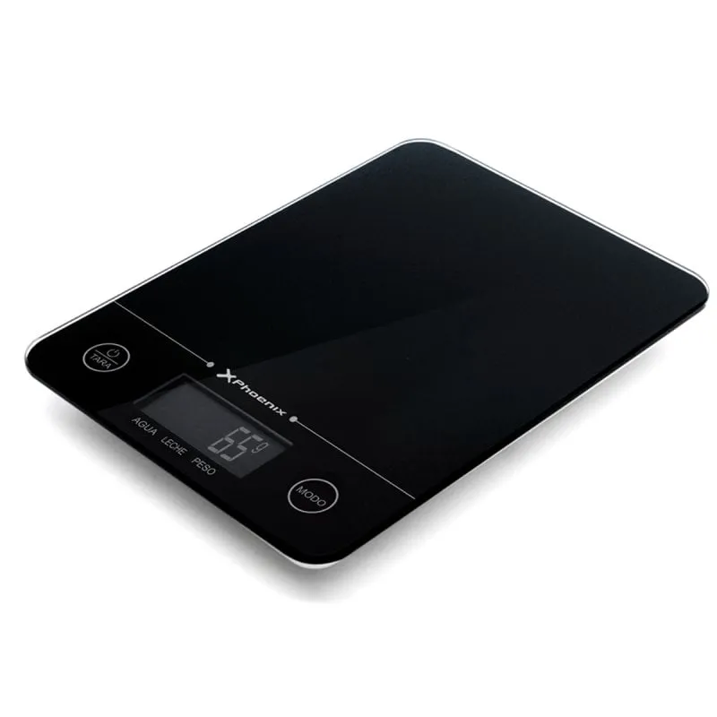 Phoenix PHKSCALEB Bilancia da cucina digitale rettangolare nera - immagine 1